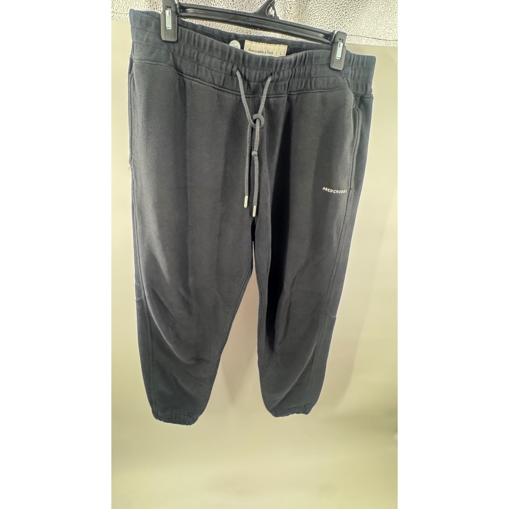 Abercrombie & Fitch Mens Relaxed Soft A&F Fleece Sweatpants Black Joggers Large
